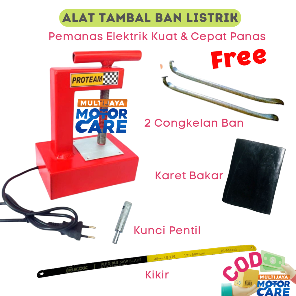 Full Set Alat Tambal Ban Listrik Elektrik Bonus Pentil Kikir Karet Bakar Murah Lengkap Cepat Panas
