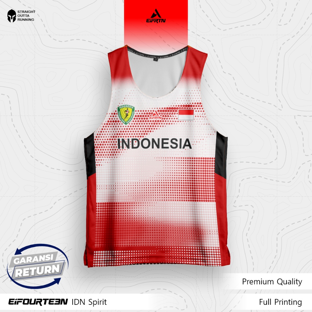 KODE X77S EiFRTN Baju Kaos Singlet Lekbong Lari Running Timnas Indonesia PASI Tahun 224  IDN SPIRIT