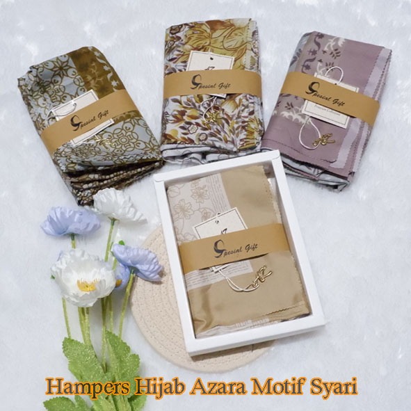 Hampers satu hijab segi empat voal syari motif lasercut scarvest