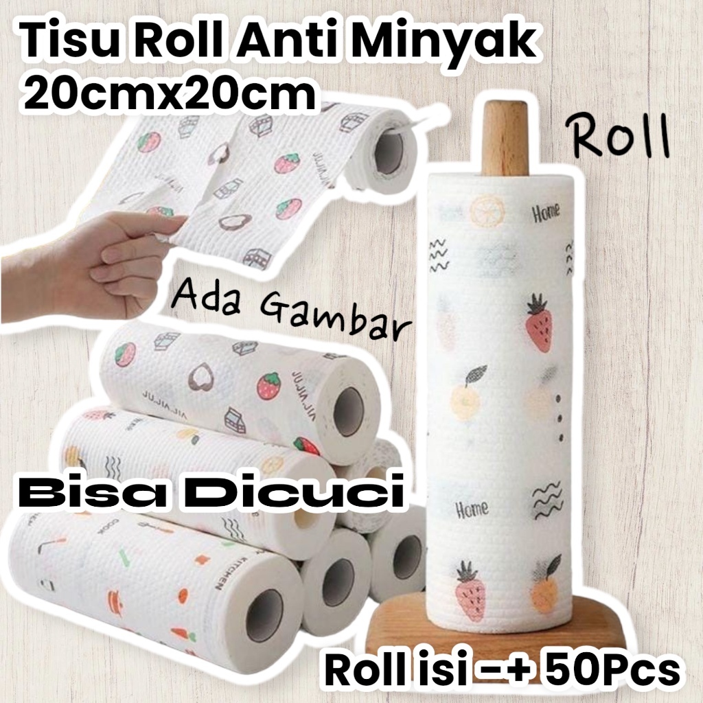 Tisu gulung roll isi 50 lembar / tisu penyerap minyak / tisu dapur / tisu gulung