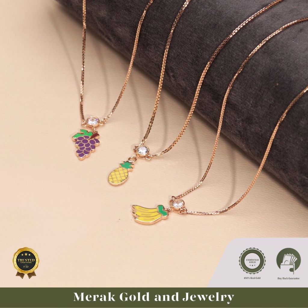 Merak Gold - Kalung Emas Anak Fruit Series / Buah Buahan / Tutti Frutti | Emas Tua Kadar 16K