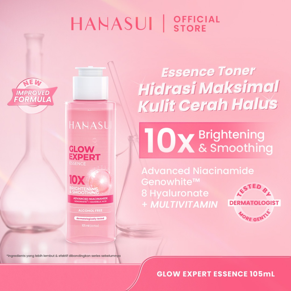 HANASUI Glow Expert Toner Essence New Formula - Hidrasi Maksimal Mencerahkan Menghaluskan & Menyegar