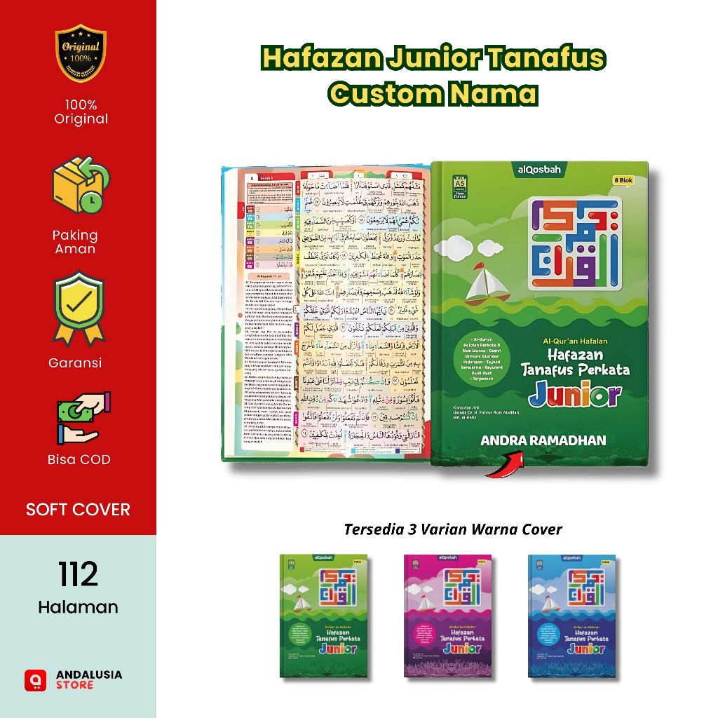 Mushaf Custom Nama Hafazan Junior Perkata Tanafus