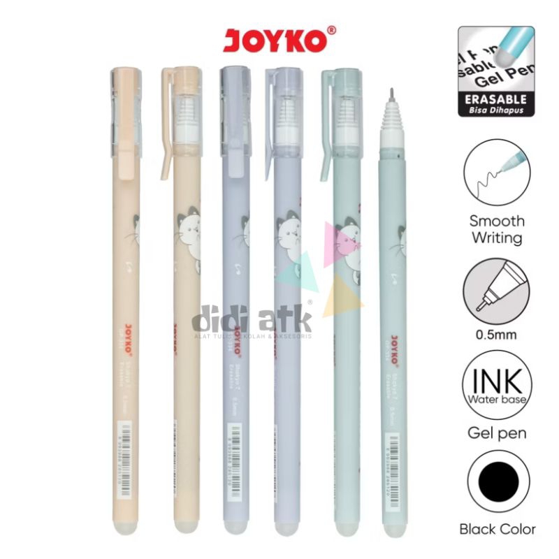 

Erasable Gel Pen Joyko GP-334 Shokyo 7 Pulpen Bisa Dihapus 0.5mm Warna Hitam 1 Pcs