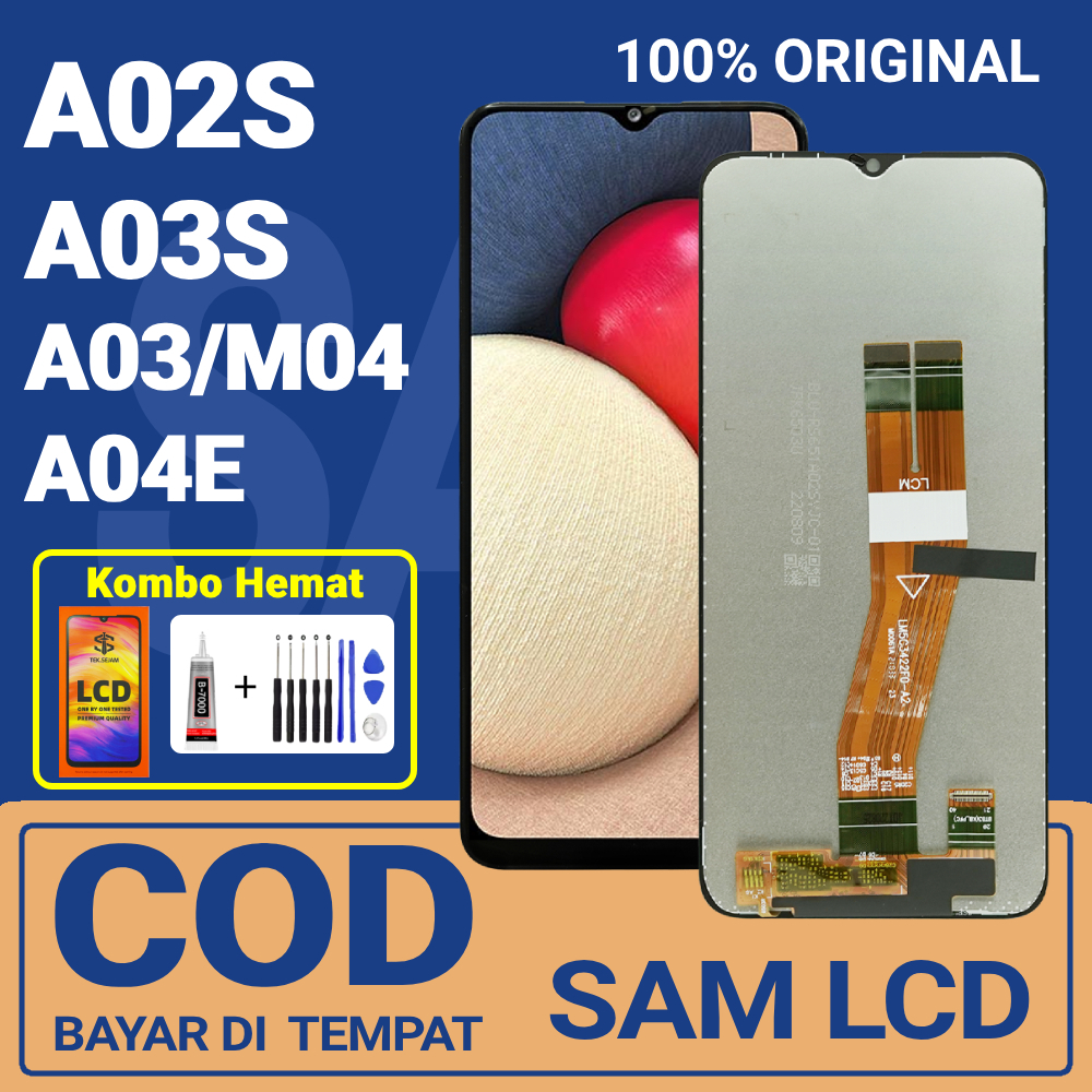 【ORIGINAL】LCD SAMSUNG A03S / A04E / A02S / A03 / M02S Layar hp Touchscreen Original 100% Fullset