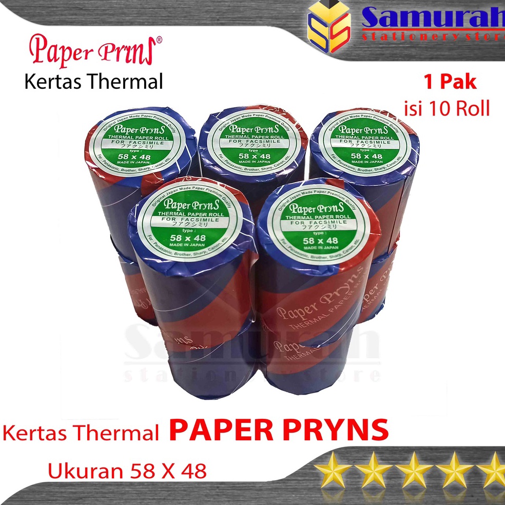 

mwReady Stock Kertas Thermal PaperPryns 58 x 48 mm Struk Kasir Roll 58x48 Paper Prins Kertas Rol Print Mobile Printer 5848 Mini Printer Termal 5848 H83