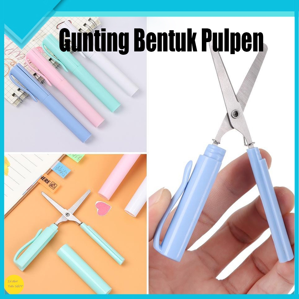 

Gunting kecil/pen gunting/Gunting Mini / Saku / Lipat / Pulpen / Portable / Pen-Type / Pocket Scissors