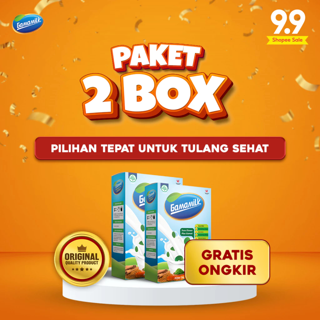 

2 BOX Gamamilk - Susu Etawa Plus Gamat Rekomendasi Ilmiah Atasi Nyeri Sendi & Tulang