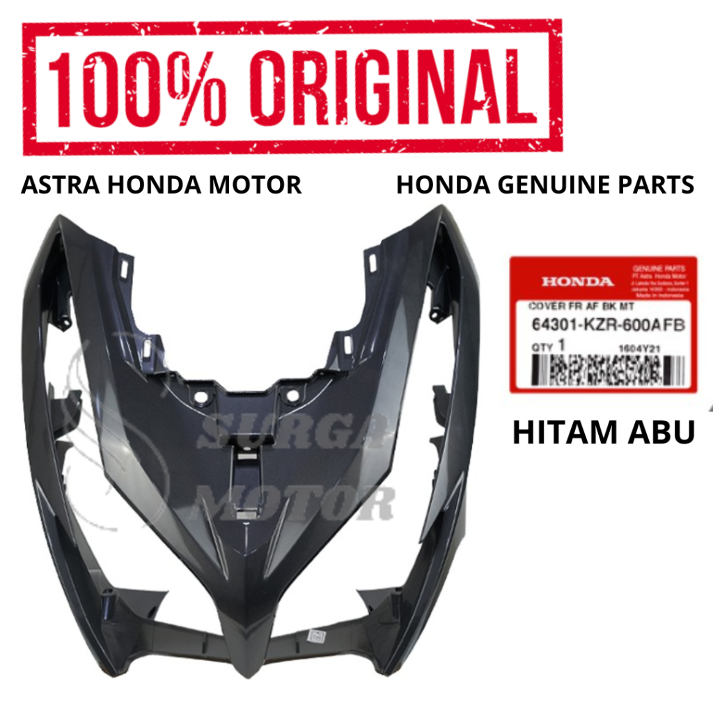 Cover Front Panel tameng tebeng lampu depan Vario 125 lama hitam abu ORI HONDA AHM 64301-KZR-600AFB 