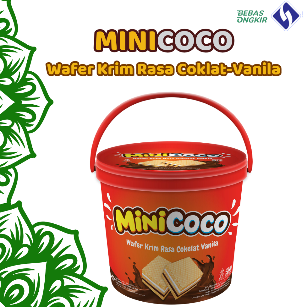 

MINICOCO WAFER TIMBA KRIM VANILA COKLAT Biskuit Lebaran Parcel Lebaran