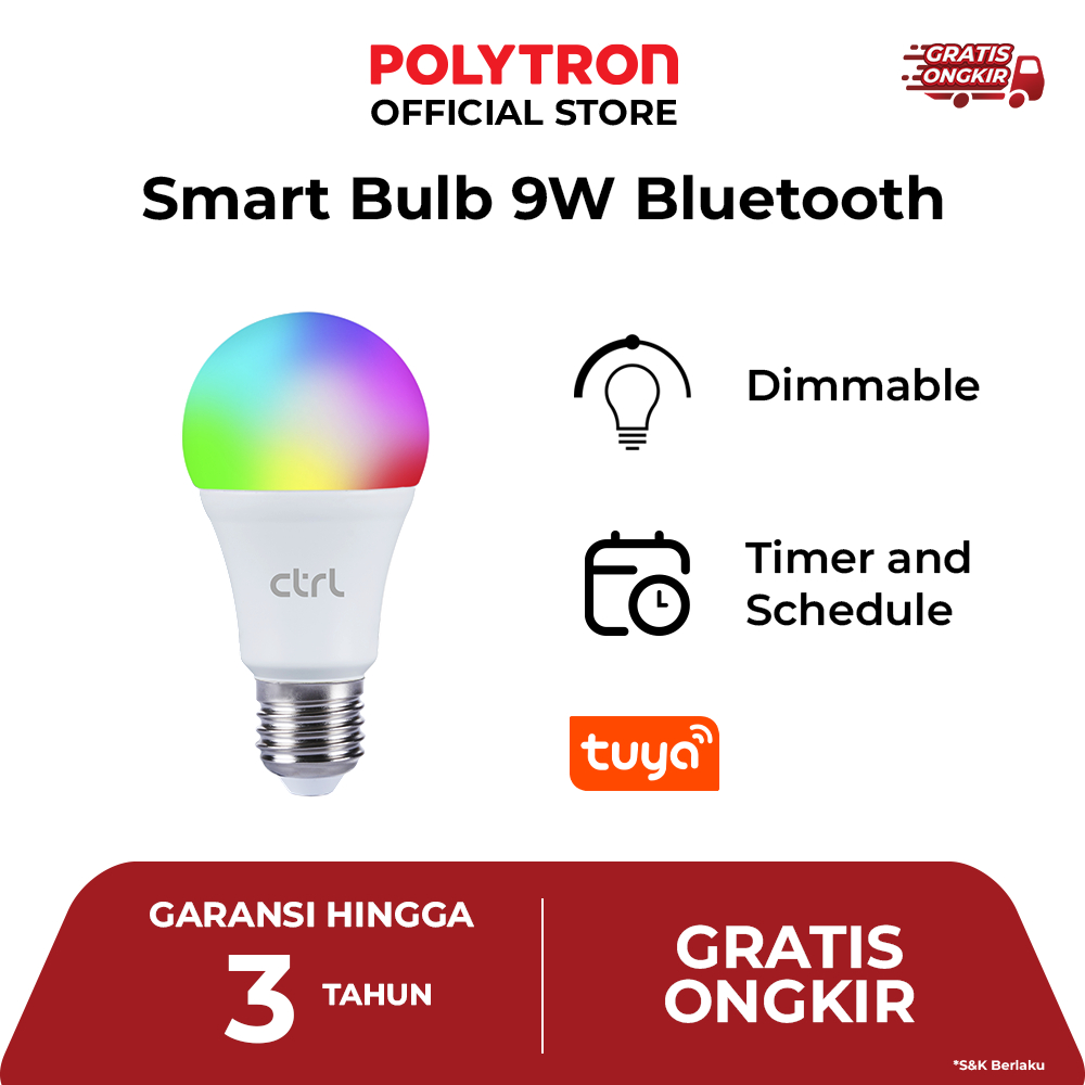CTRL Smart LED Bulb 9W Bluetooth Color RGB + WW Smart Home IoT BT Beacon Bohlam Lampu Garansi Resmi 