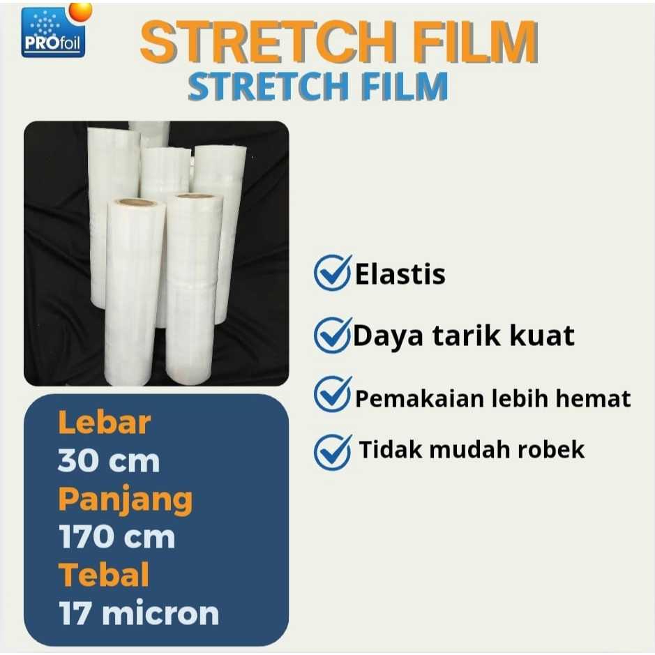 Plastik Wraping | Stretch Film 30 CM X 170 M | Plastik Bening | Tangan Pertama Pabrik | BC
