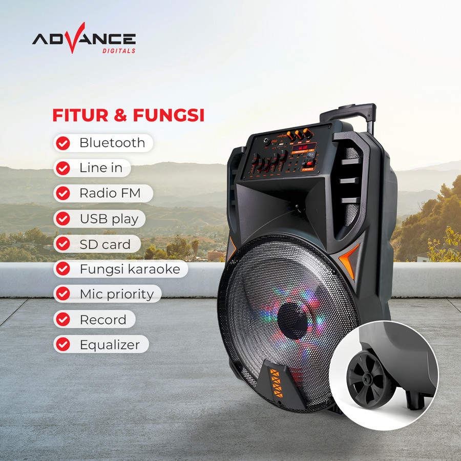 SPEAKER ADVANCE K1506 BLUETOOTH ADVANCE K-1506 SPEAKER MEETING JUMBO 15 Inch