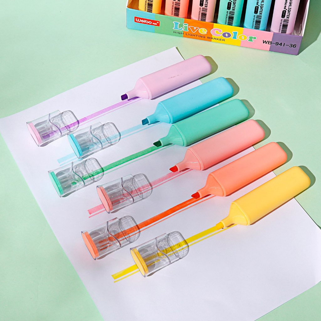 

6pcs Super Jumbo Warna Marker & Highlighter, Alat Tulis untuk Catatan & Tanda Penting - Ready Stock