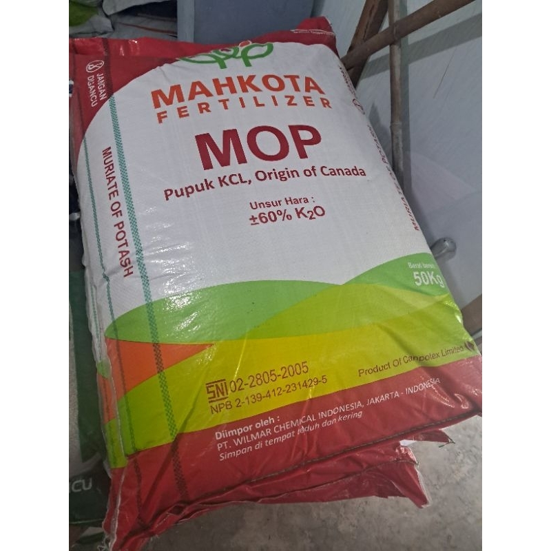 PUPUK KCL MAHKOTA MOP 50KG. 25kg [REPACKING] K 60%