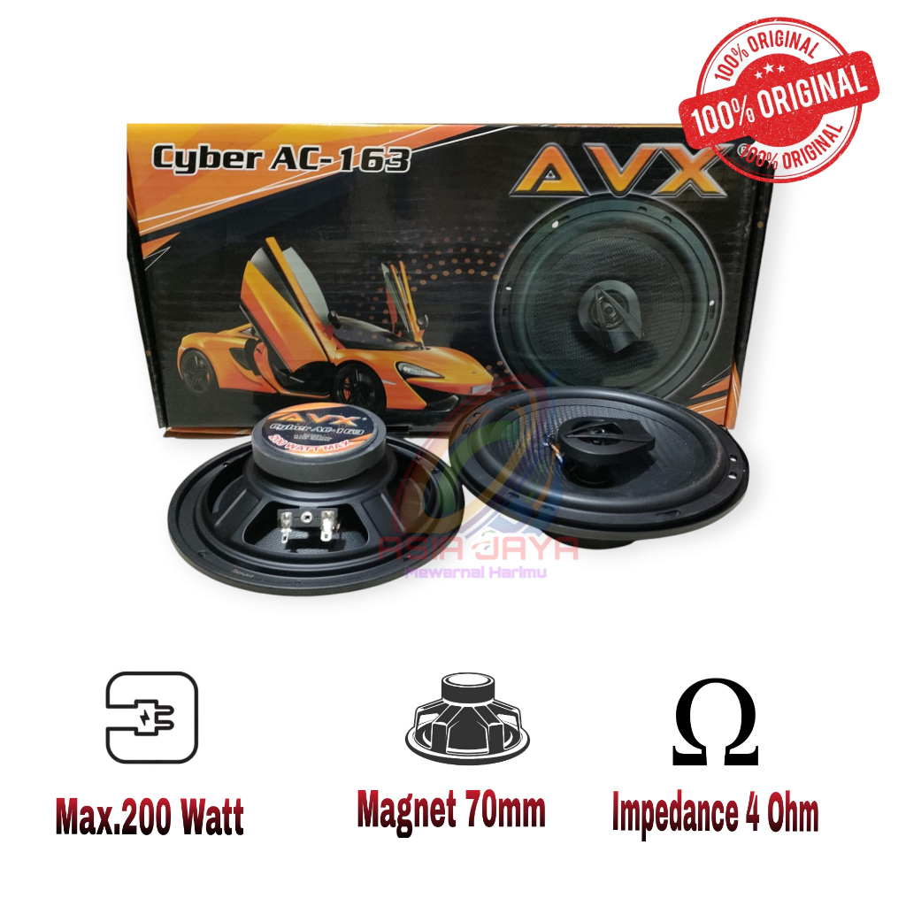 AVX Speaker Coaxial 6 inch 3 Way AVX Cyber AC 163 Sepasang