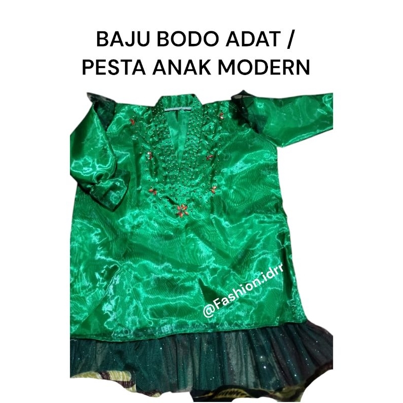 Baju Bodo Adat/Pesta Bugis Hijau Anak 1-15 Tahun