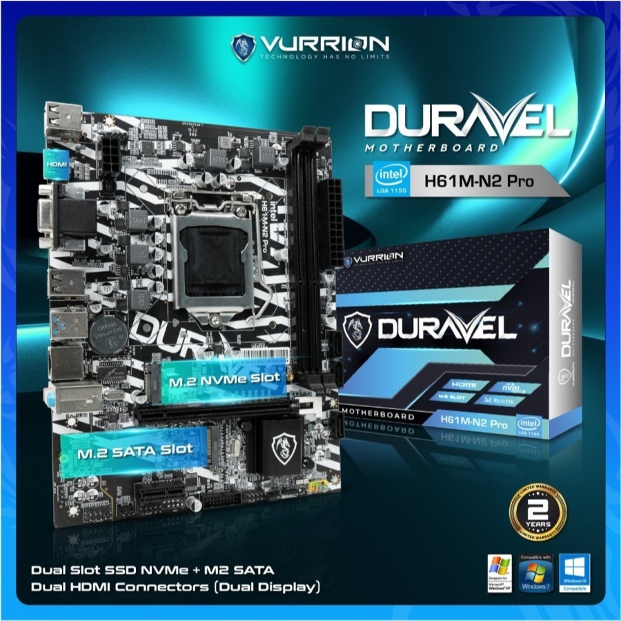M-ATX MOTHERBOARD  VURRION Duravel - H61M-N2 PRO