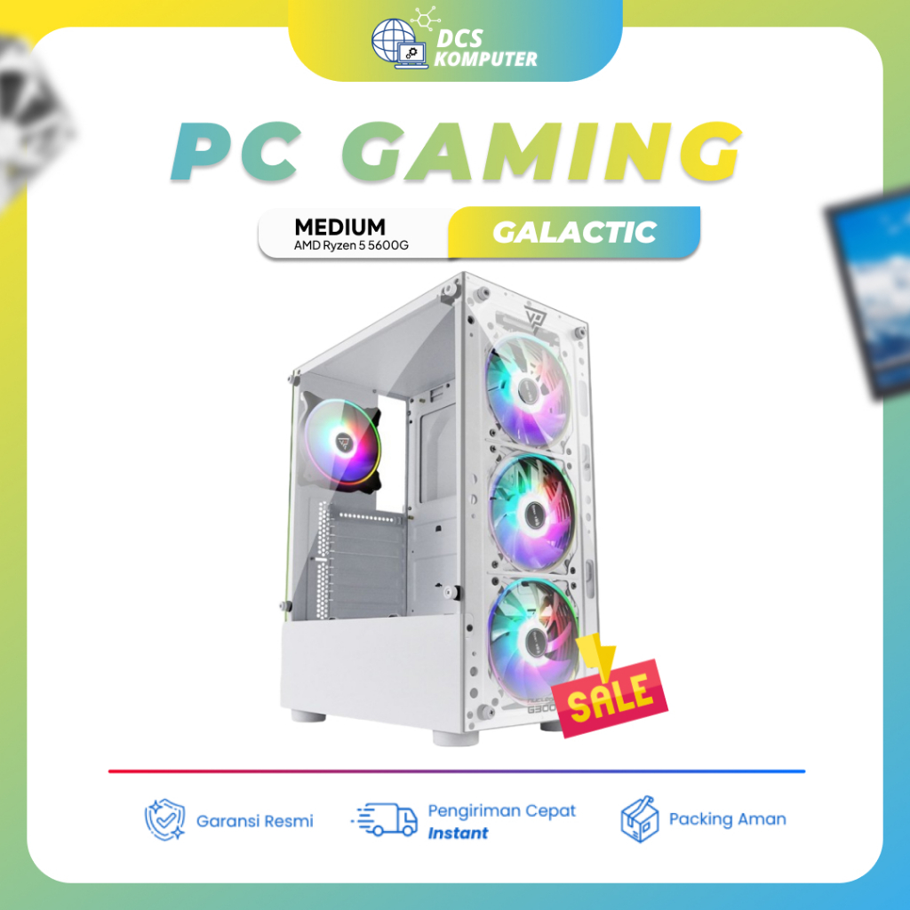PC GAMING CPU ONLY & FULLSET AMD RYZEN 5 5600G - SSD 256GB - RAM 16GB SIAP PAKAI | GALACTIC