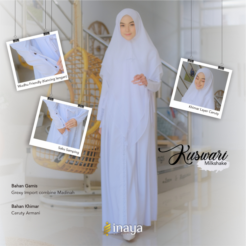Gamis Inaya Kuswari berbahan grexi dan madinah import