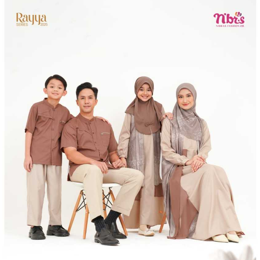 READY SARIMBIT NIBRAS ELYS BROWN FAMILY SERIES GAMIS BAJU BUSANA MUSLIM IBU ANAK PEREMPUAN KOKO KEME