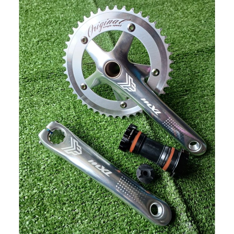 Crankset MXL Original Single Speed 44T Hollowtech2 HT2 Alloy Fixie BMX - Silver
