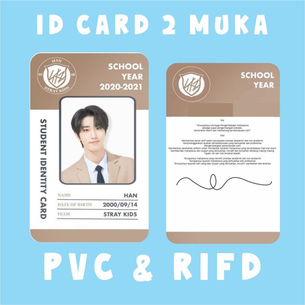 

CETAK ID CARD CUSTOM | BAHAN PVC & RIFD | 2 MUKA | BERKUALITAS COCOK UNTUK KERJA | NAMA PENGENAL