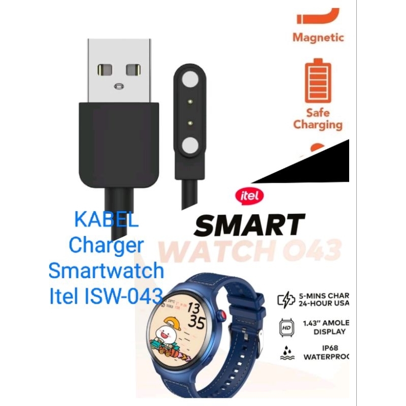 Itel Smartwatch 043 Kabel Charger Smart Watch Itel ISW-011  ISW-043 Magnetic 2 pin ISW 011