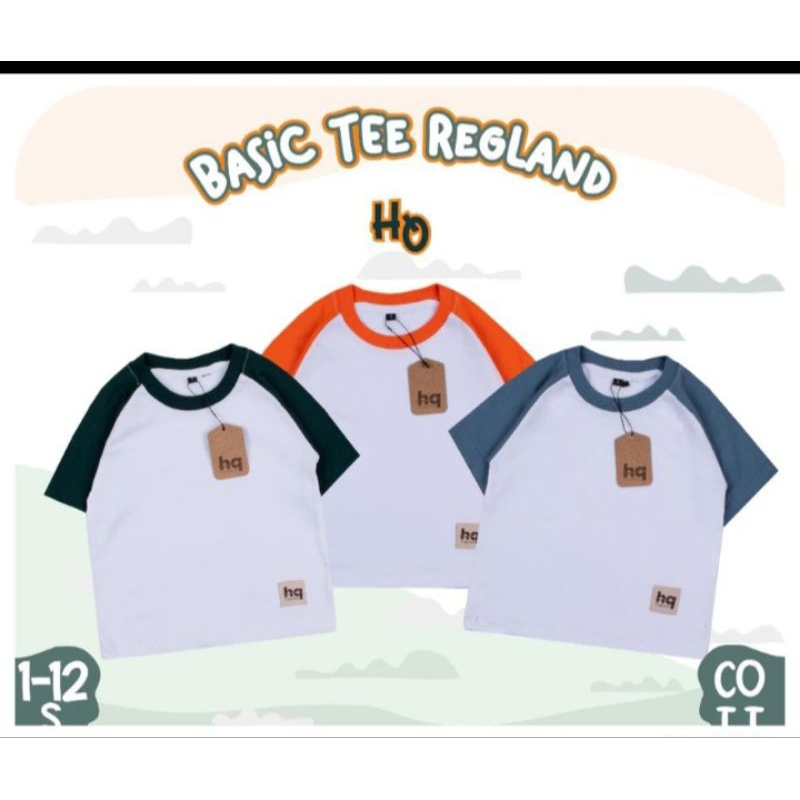 Baju atasan anak premium kaos raglan polos anak laki-laki perempuan terkini