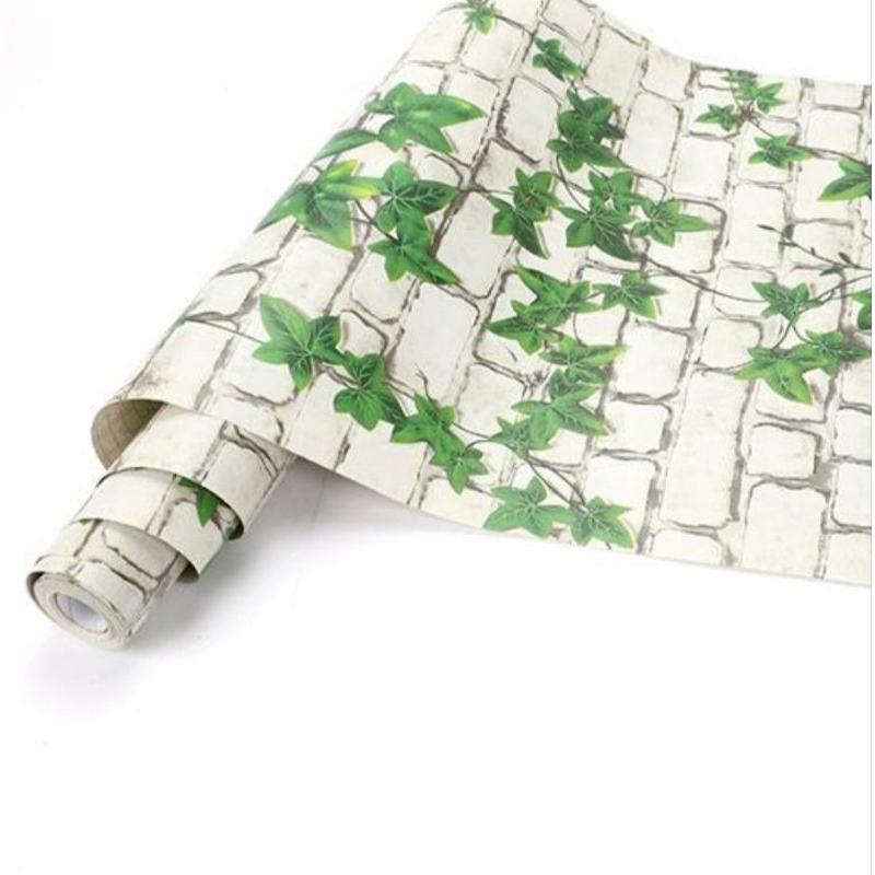 WALLPAPER DINDING MURAH, WALLPAPER DINDING MOTIF DAUN RAMBAT