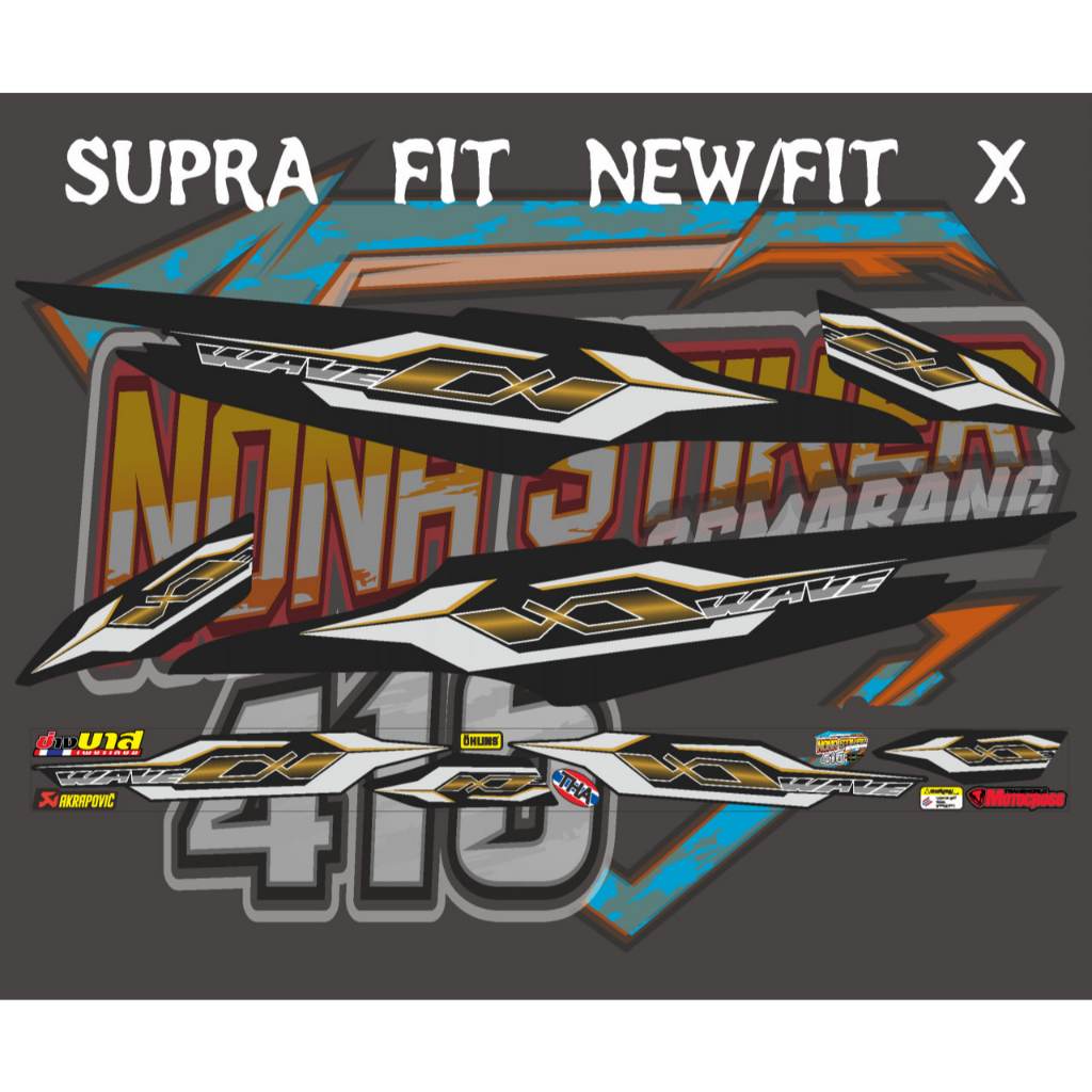 STIKER STRIPING DECAL SUPRA FIT NEW/FIT X TAHUN 2006-2008 WAVE CX