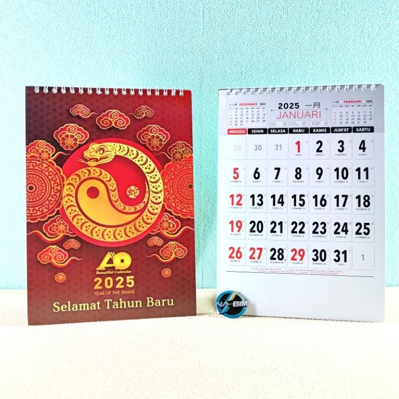 

Kalender meja 2025 kerja Ao 701 ukuran 23,5 × 16,5 cm (terima custom cetak merk)