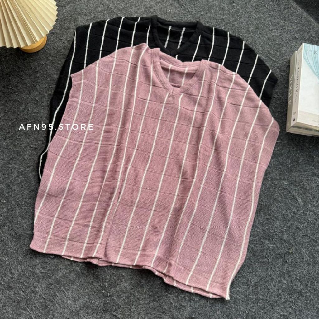 ROMPI WANITA | VEST RAJUT V-NECK OVERSIZE TERBARU