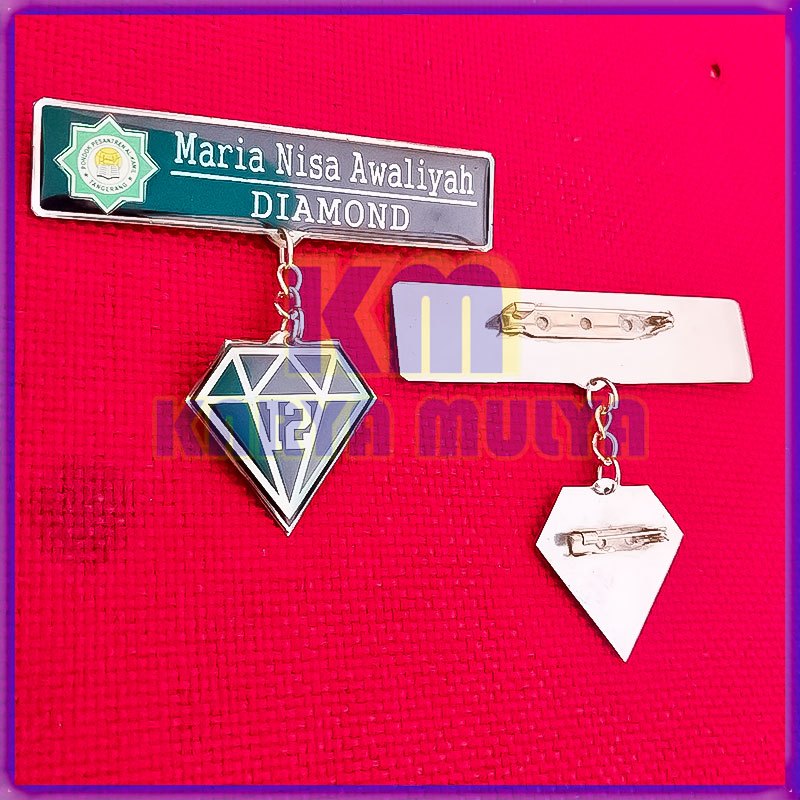 

Name Tag Custom Model Gantung Papan Nama Dada Logo Custom - Karya Mulya
