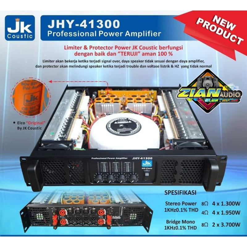 POWER AMPLIFIER JK COUSTIC JHY-41300 Original 4x1300watt class H