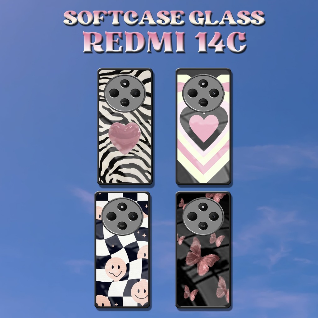 Softcase Glossy Redmi 14C | Case Glass Redmi 14C | Case Gemes Redmi 14C | Case Lucu Redmi 14C | Case