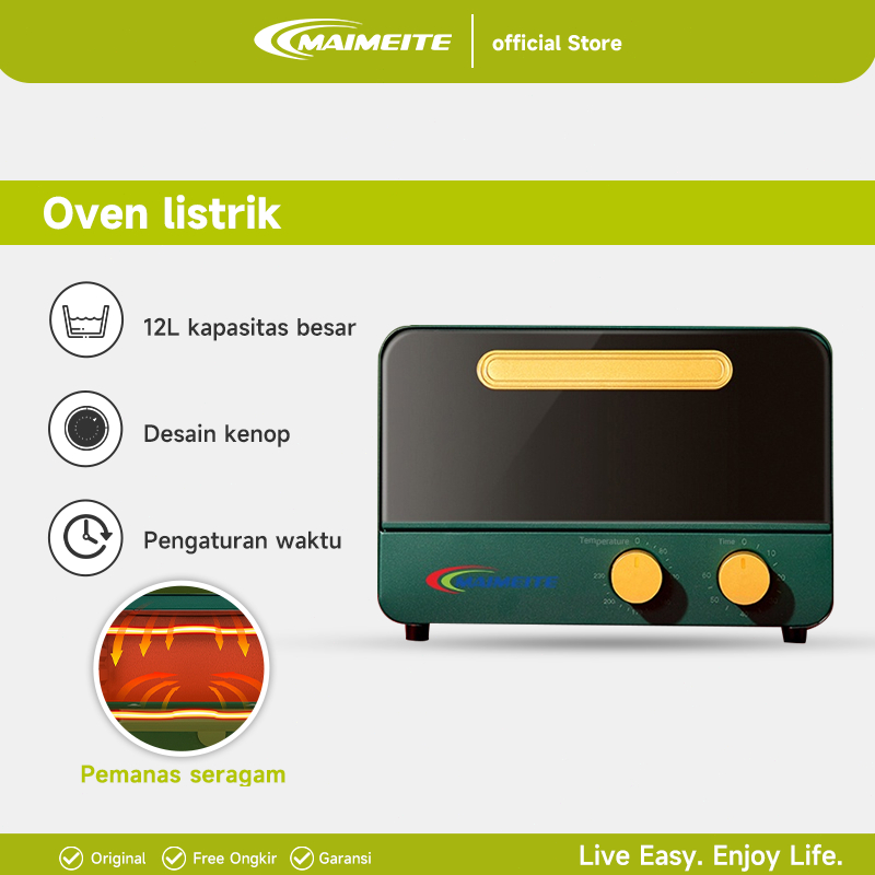 MAIMEITE Oven listrik low watt 12 L-800 Watt