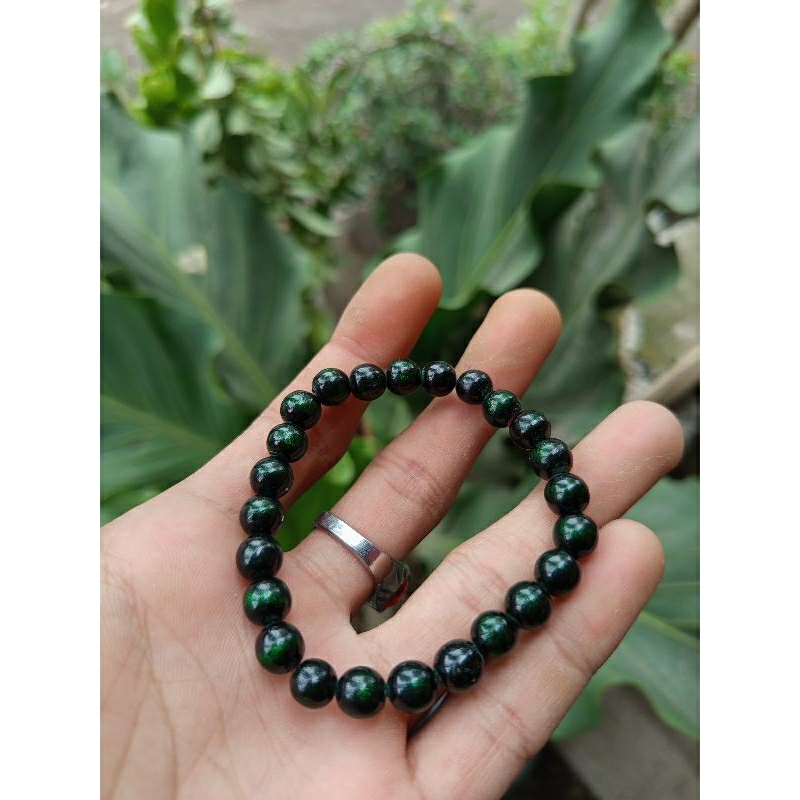 GELANG TASBIH AKAR BAHAR TALI ARUS, GELANG COUPLE, GELANG KESEHATAN, POLOS HIJAU