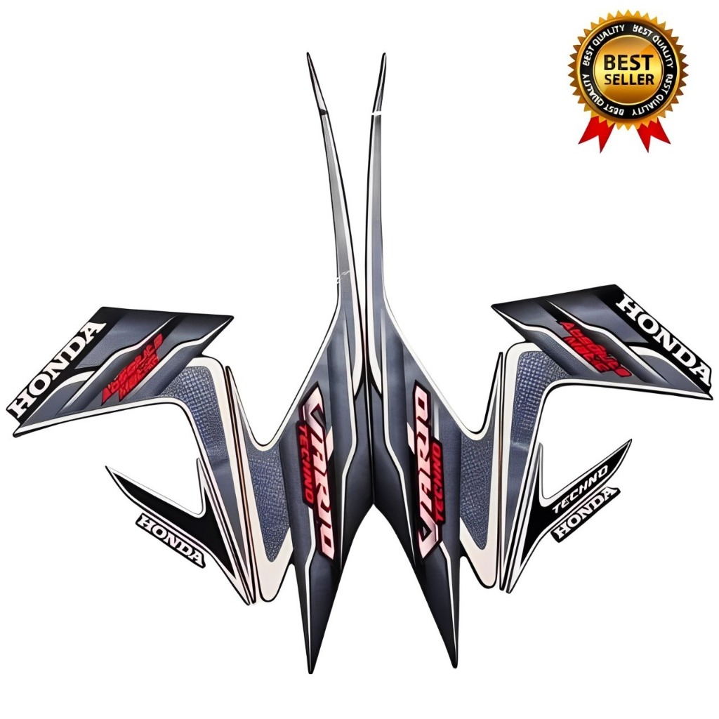 Stiker Striping Standart Honda Vario Techno 2010 110 Putih Hitam | Stiker Standar Vario Techno 2010