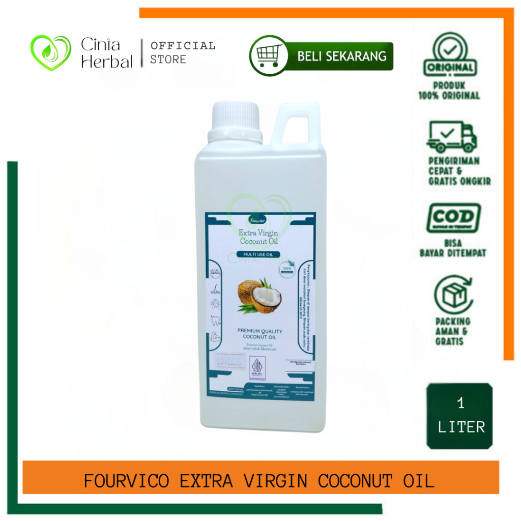 

Vco Fourvico Extra Coconut OIl | Minyak Kelapa Murni - 1 liter