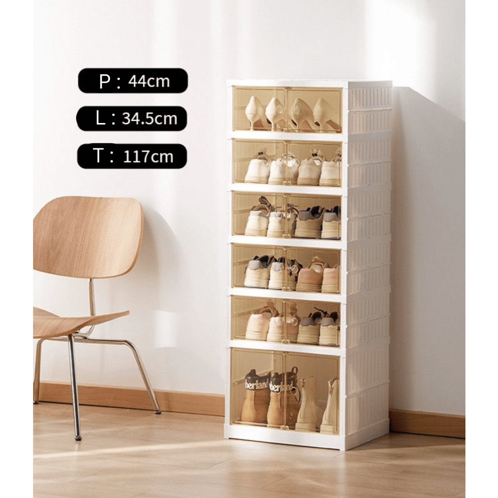 Rak Sepatu Lipat Kotak Sepatu Lipat Rak Sepatu Susun Transparan
