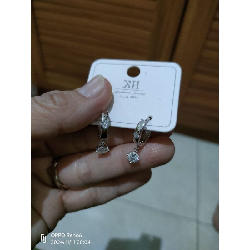 Anting Moissanite Silver 925 Asli