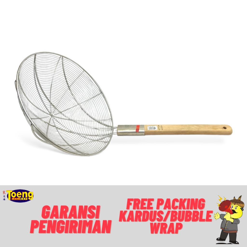 Serok Masak/ Saringan Masak Besar - SEROK PARABOLA KAYU SUPER TEBAL 36CM FX-100-36 FUJINEX