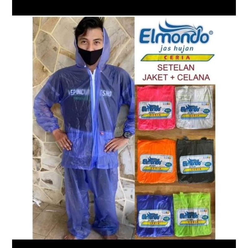JAS HUJAN ELMONDO DEWASA/JAS HUJAN ATAS BAWAH/JAS HUJAN ANTI BASAH/JAS HUJAN DEWASA