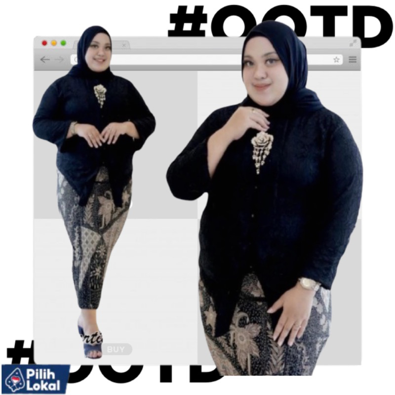 Setelan  kebaya kartini floy jumbo ld 130 untuk acara pesta / kondangan / pernikhan / pertunagan / w