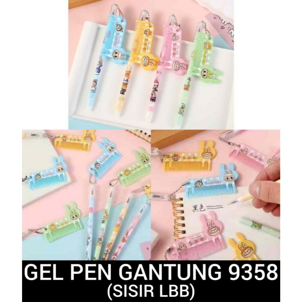 

(1pc) PEN GEL PENA PULLPEN LABUBU gantung Sikat COMB SISIR