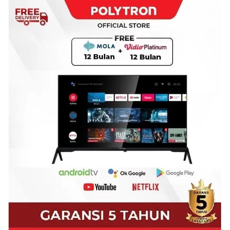 LED TV POLYTRON 32" 32RG9059 32 INCH USB MOVIE HD HDMI