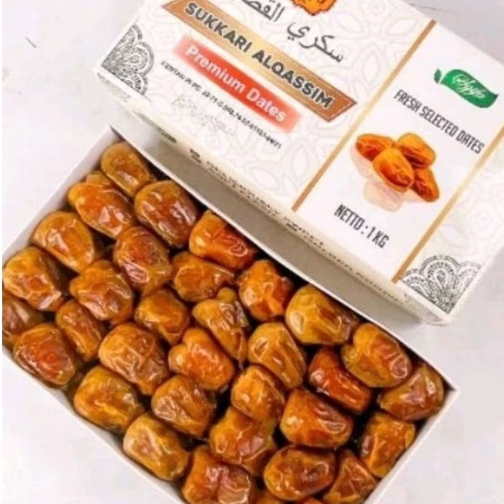 

PREMIUM QUALITY Kurma Sukari 1kg Box , Kurma Sukkari 1kg Basah Alqasim