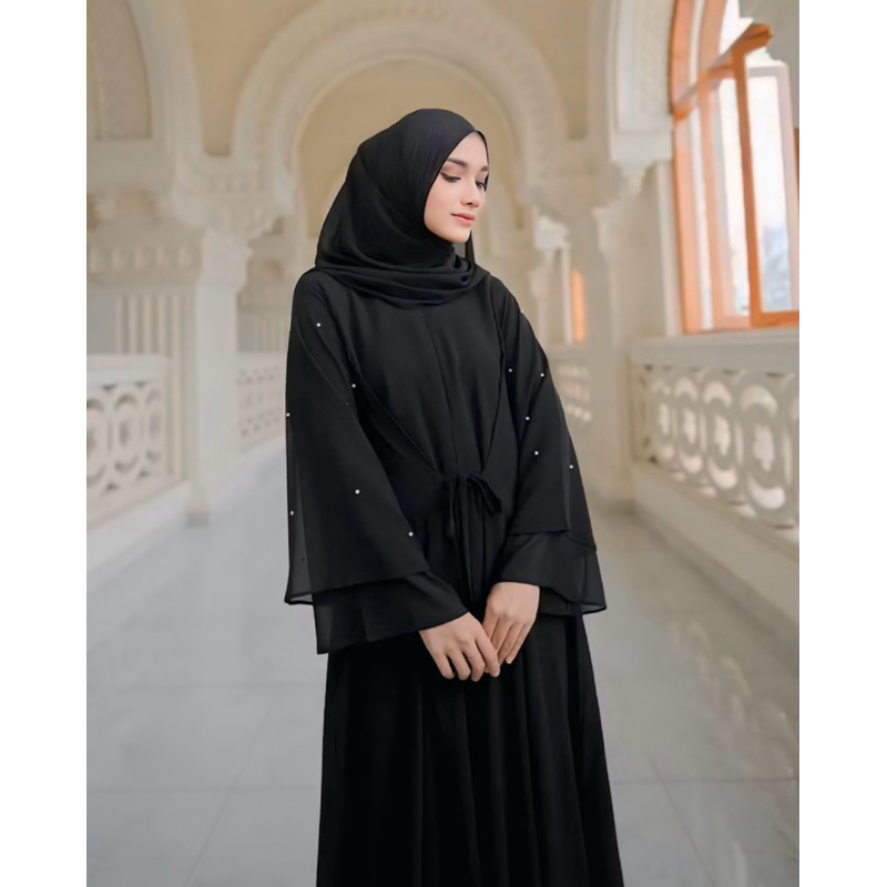Cuci Gudang Abaya Hitam Turkey Payet Premium Gamis Syari Remaja Muslimah Elegan Untuk Umroh