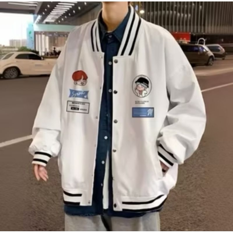 JAKET BASEBALL VARSITY OVERSIZE SMILY JAKET BASEBALL